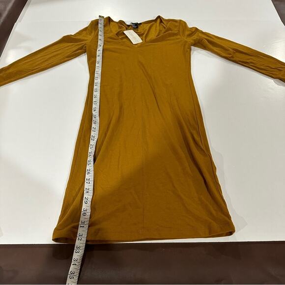 Forever 21 Sunset‎ Gold Long Sleeve V Neck Dress Size S - Picture 8 of 8